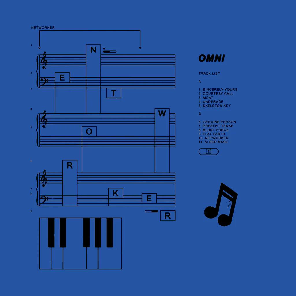 Simple lines and colors used for Omni&#039;s album Networker reflected the albums minimalist sound.