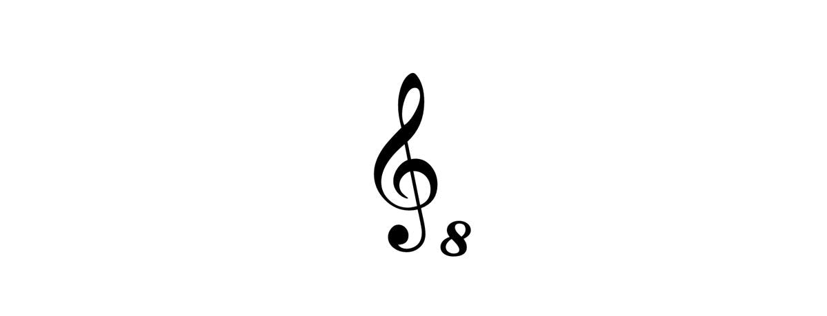 g clef ottava bassa símbolo