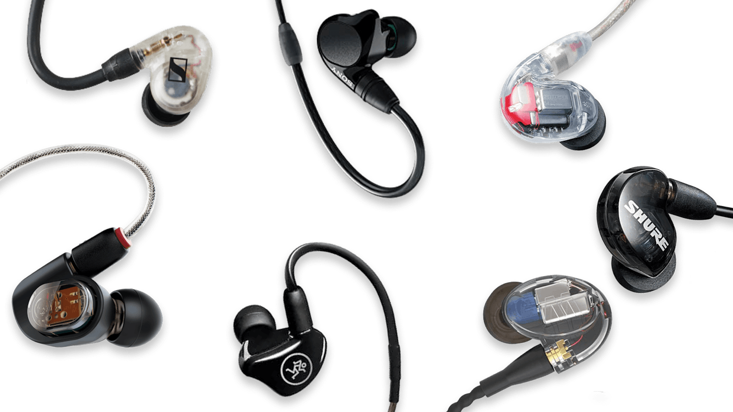 a collection of in ear monitors