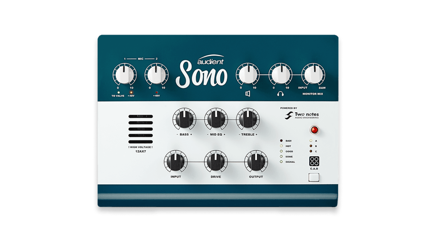 Sono offers an onboard tube-driven guitar preamp.