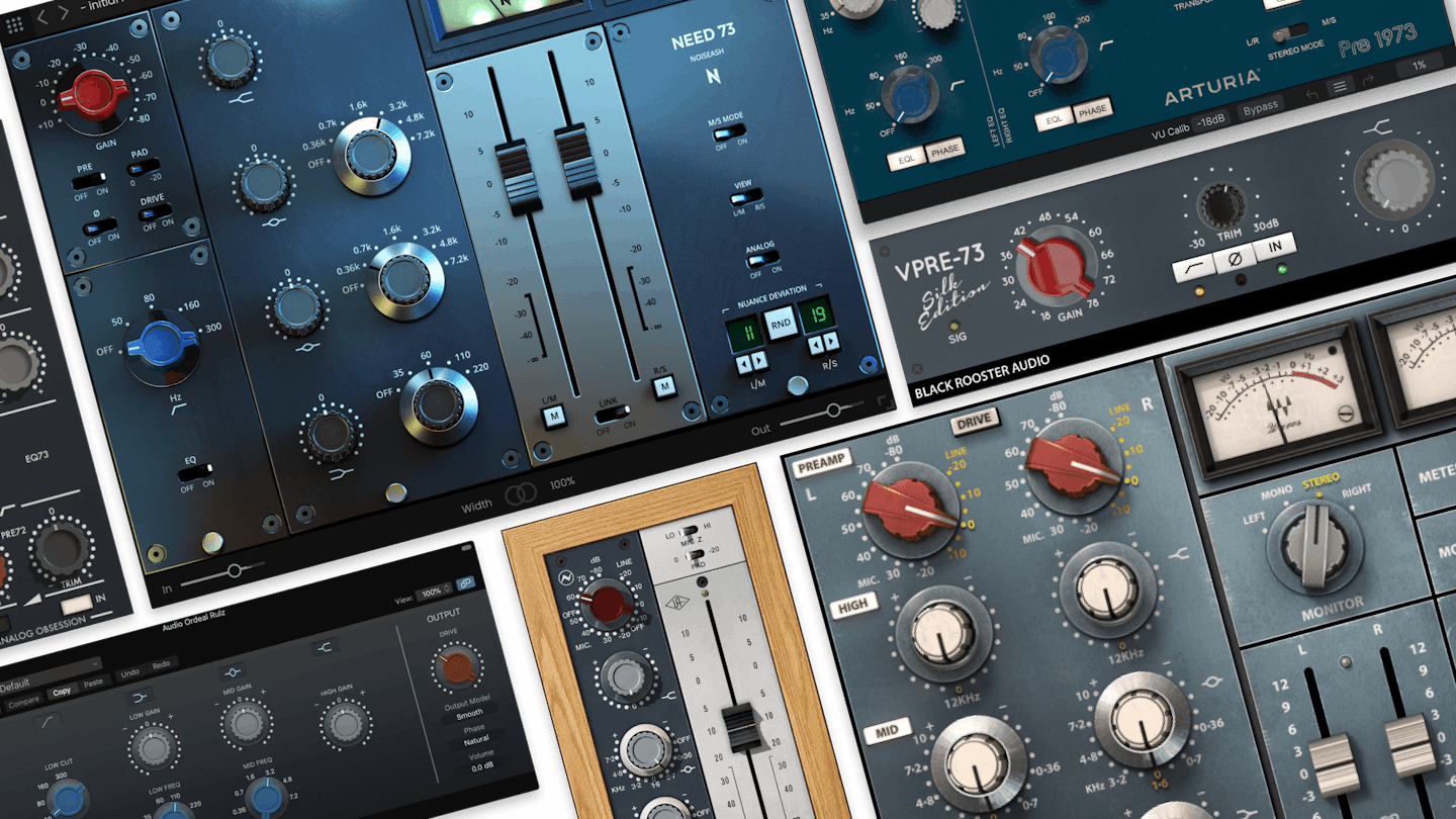 multiple interface with knobs, sliders and gages
