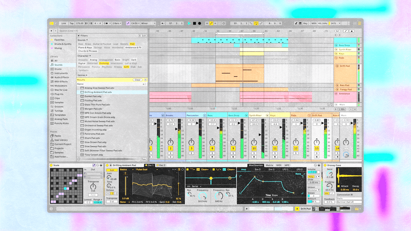 an illustrated screenshot of ableton live lite