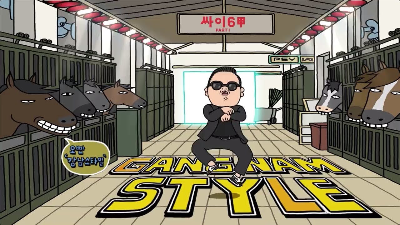 Psy&#039;s Gangnam style was international hit in the mid-2010s, becoming the first YouTube video to reach one billion views.