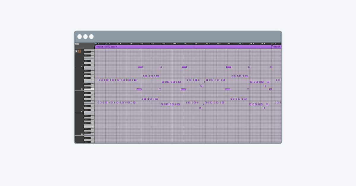 le note MIDI sul piano roll